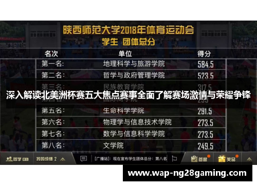 深入解读北美洲杯赛五大焦点赛事全面了解赛场激情与荣耀争锋